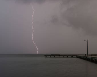 Jersey Shore Lightning Beach Photography Print | 'Lightning Strikes' -  (Lavallette, NJ)