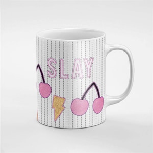Tuer la cerise & éclairage boulon rose en céramique café thé Mug cadeau pour lui / amie / collègue | MUG122