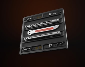 Balisong Disassembly Tray 3D Printed Black (Variant #1)