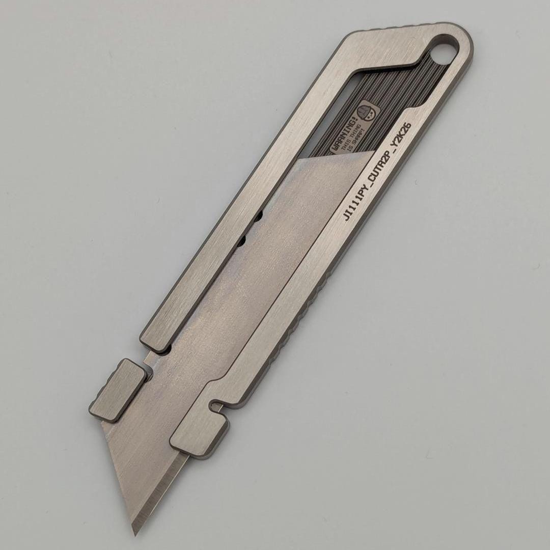 The Cutr V2 by Jimpy: Integral Titanium Utility Blade Holder - Etsy