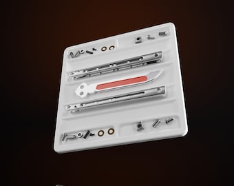 Balisong Disassembly Tray 3D Printed White (Variant #1)