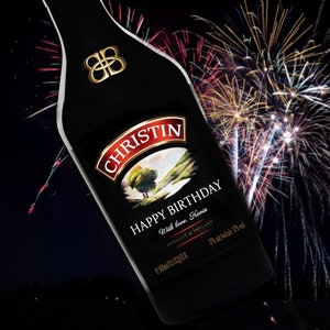 Personalisierte Bailey's Labels, Benutzerdefinierte Bailey's Liköretikett, Bailey Geschenk, Weihnachtsgeschenk mit individuellem Namen, Digitales Etikett, Geburtstagsgeschenk