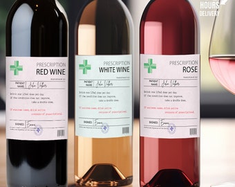 Personalized Prescription Wine Label: Funny Novelty Gift (Digital Label)