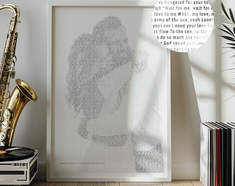 Favourite Song Lyrics Wall Art From Your Photo, First Dance Song Lyrics Wall Art, Paper Wedding Anniversary Gift, Wedding Vows Gift, Couple