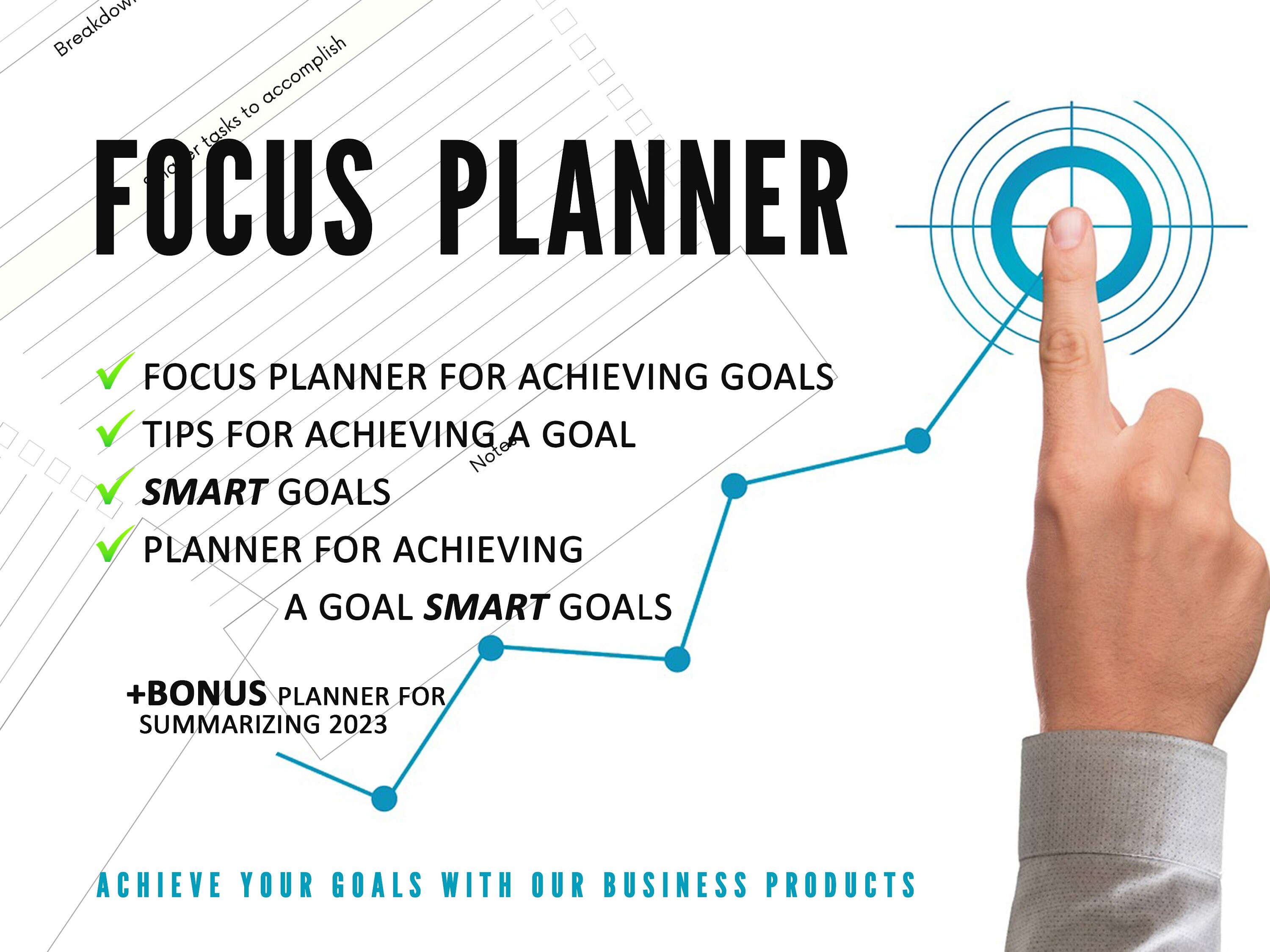 Focus Planner. Minimalist Focus Planner Daily Focus Planner Goal