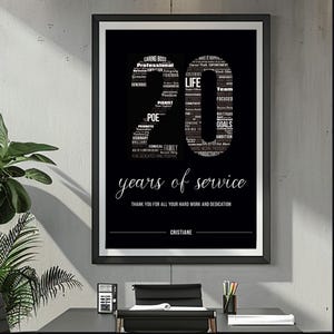 20 Jahre Arbeit Jubiläum Geschenk | 20 Jahre Dienst Karte Poster | Mitarbeiter Anerkennung für 20 Jahre | Digitaldrucke Wertschätzung der Arbeitskraft