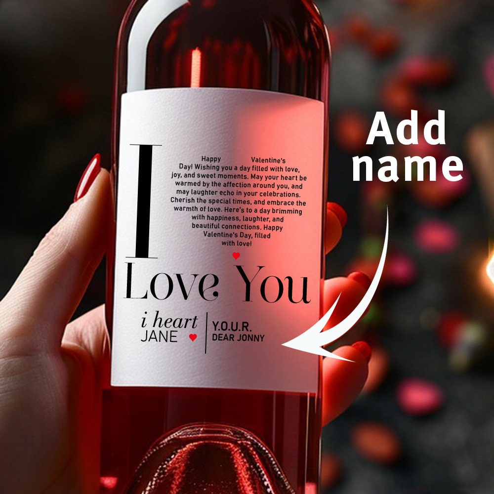 Valentine's Day Wine Label Instant Download, DIY Valentine's Day Gift ...