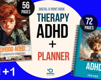 Kids ADHD Planner+ ADHD Therapy Ebook,     adhd therapy,  adhd help, adhd organize,  tips for parents, School Planner,  Distractedness, ADHD