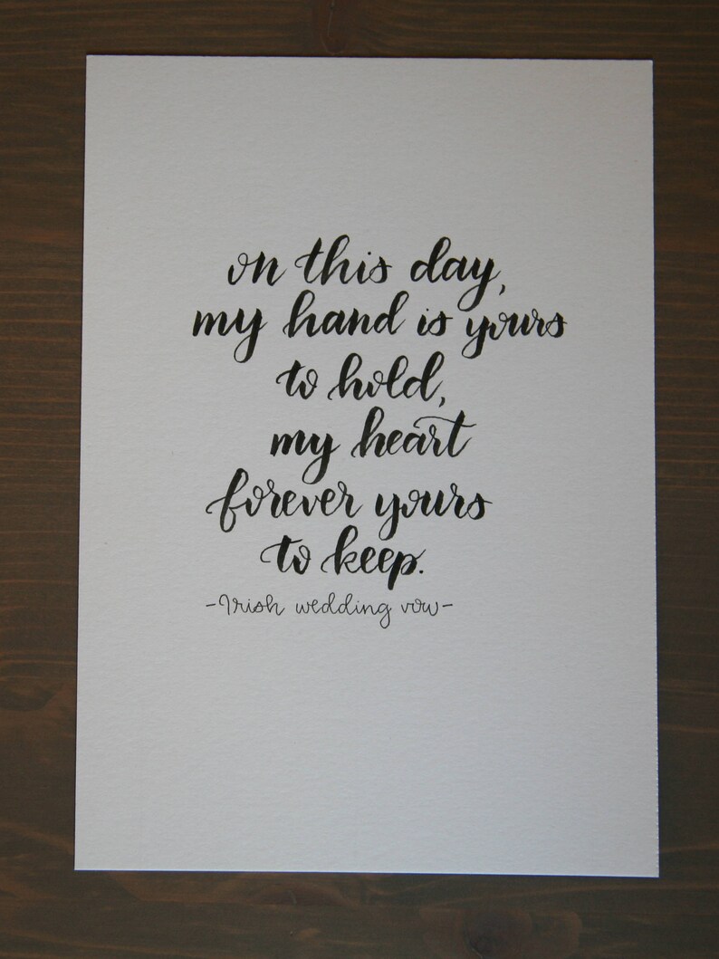 Irish wedding vow Etsy