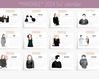 Printable - Schitt’s Creek 2024 desk calendar, 5x7