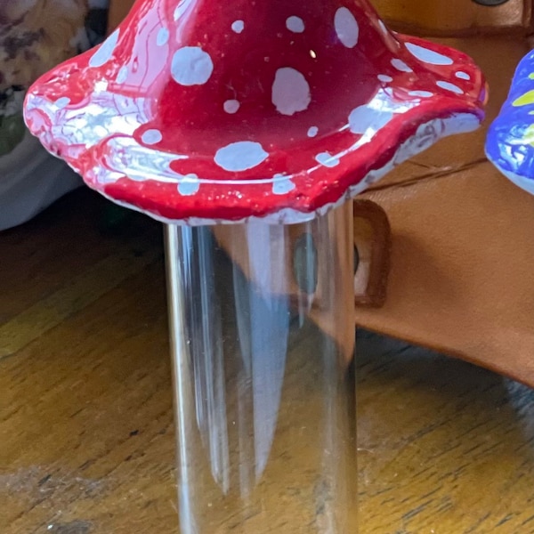 Mushroom Topped Glass Vial
