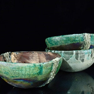 One to two large hand-crafted ceramic hemispherical bowls - ideal as a fruit bowl - creative homes T27