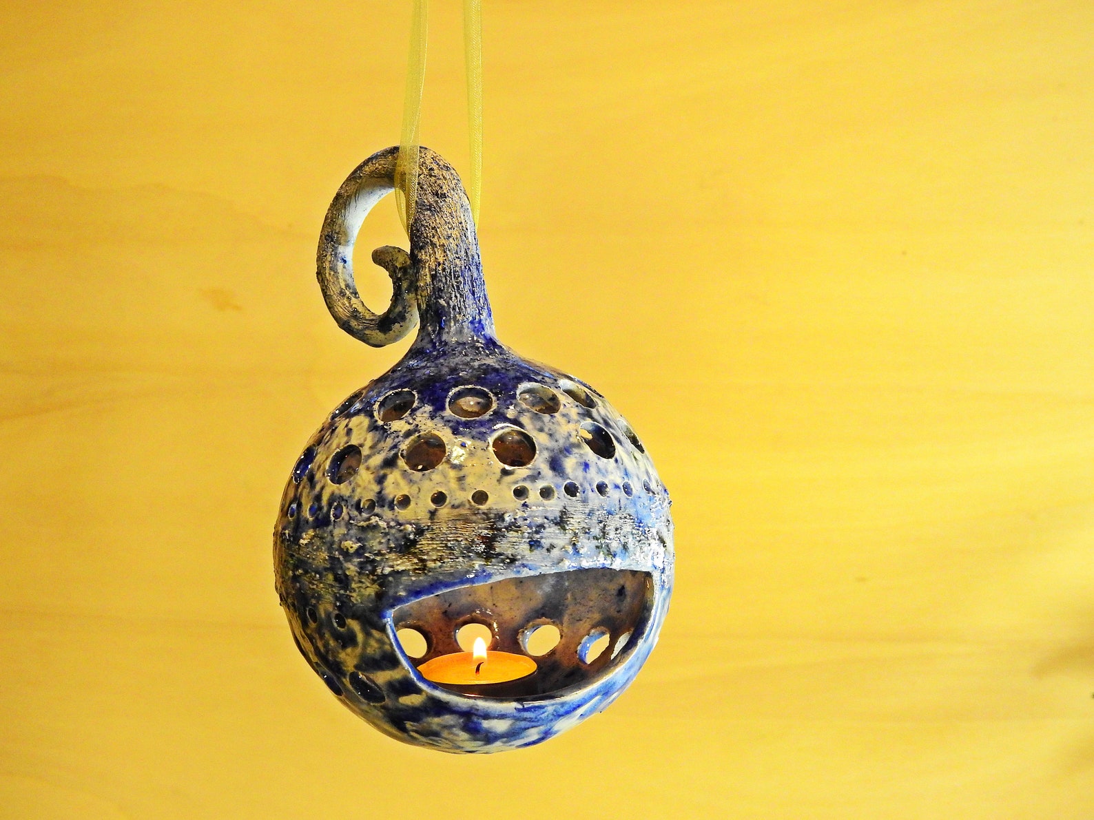 Pendant Light Holder With Various Shades of Blue Tealight Etsy