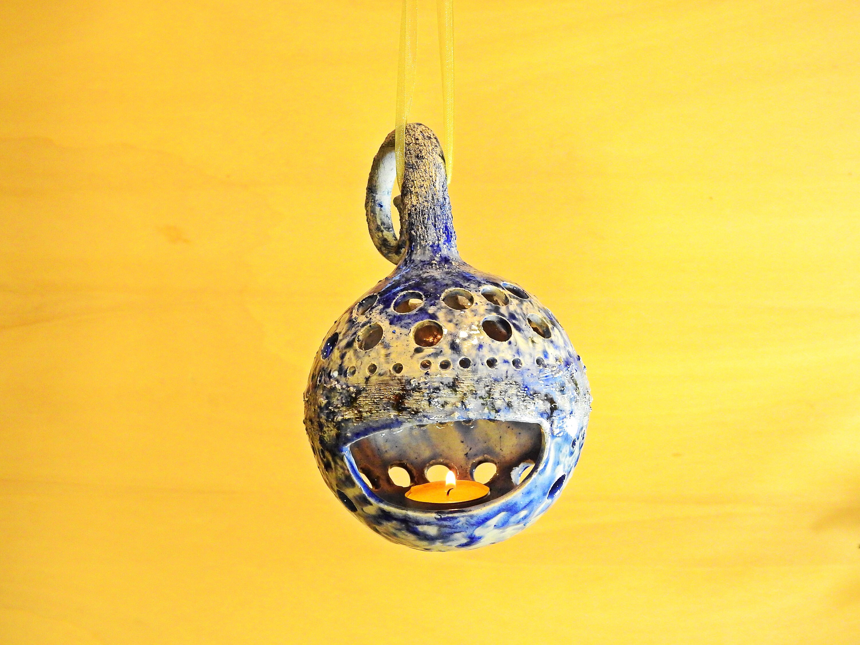 Pendant Light Holder With Various Shades of Blue Tealight Etsy