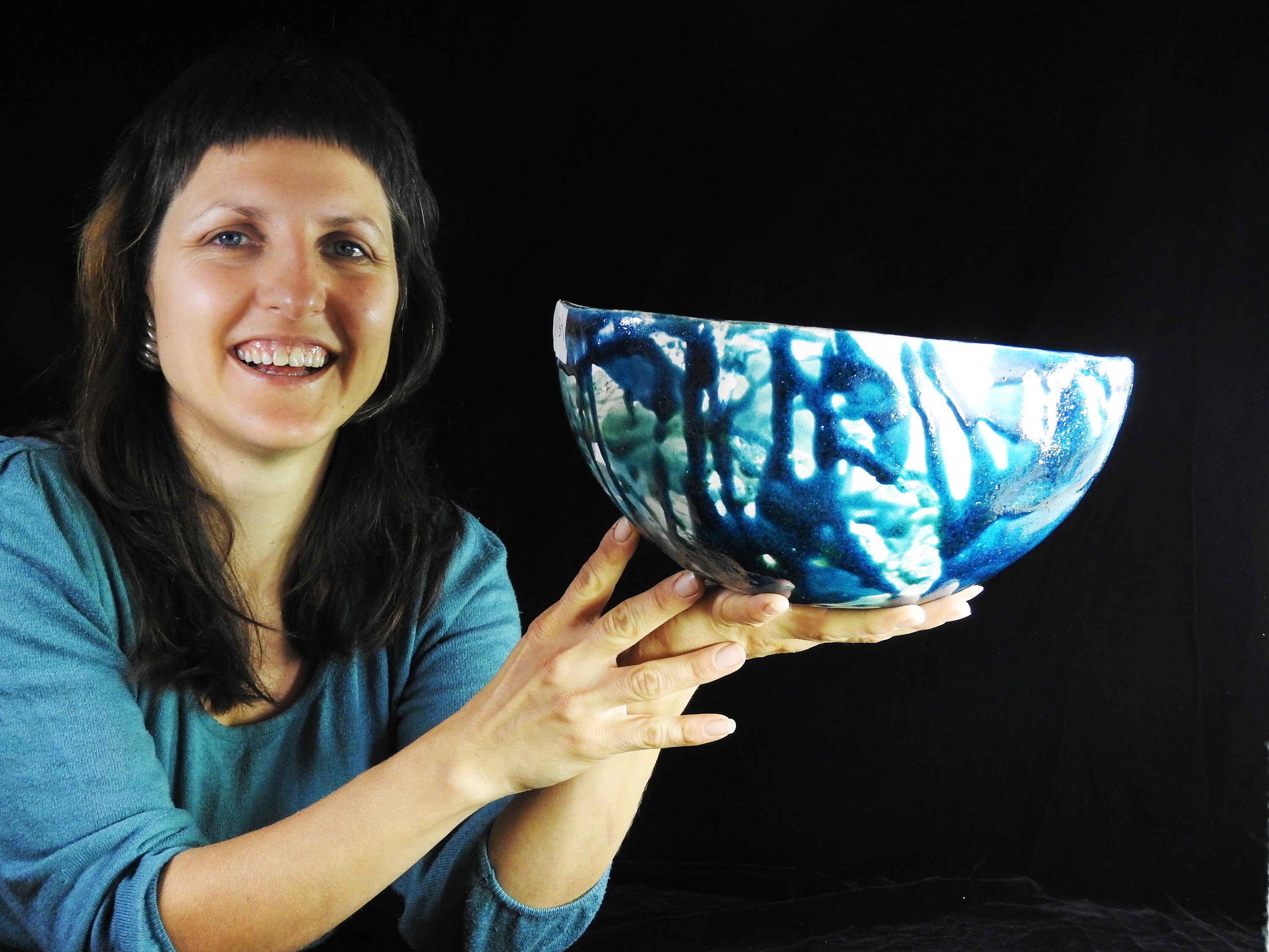 Raku ceramic brightly painted vase plant pot hole pot Etsy