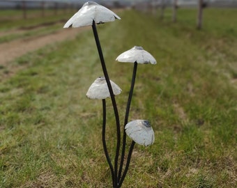 Metal Mushroom Garden Ornament Sculpture Art - Handmade Recycled Metal mushroom