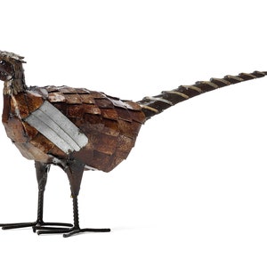 Metal Pheasant Garden Ornament Sculpture Art Handmade Recycled Metal Bird image 6