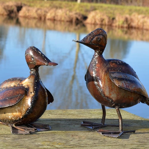 Metal Frog Garden Ornament Pond Sculpture Art Handmade Etsy UK