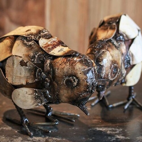 Metal Frog Garden Ornament Pond Sculpture Art Handmade Etsy UK