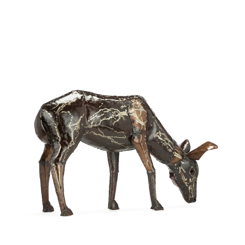 Metal Deer Garden Ornament Sculpture Art Handmade Recycled Etsy UK