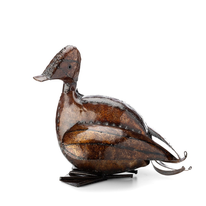 Metal Duck Garden Ornament Sculpture Art Handmade Recycled Etsy