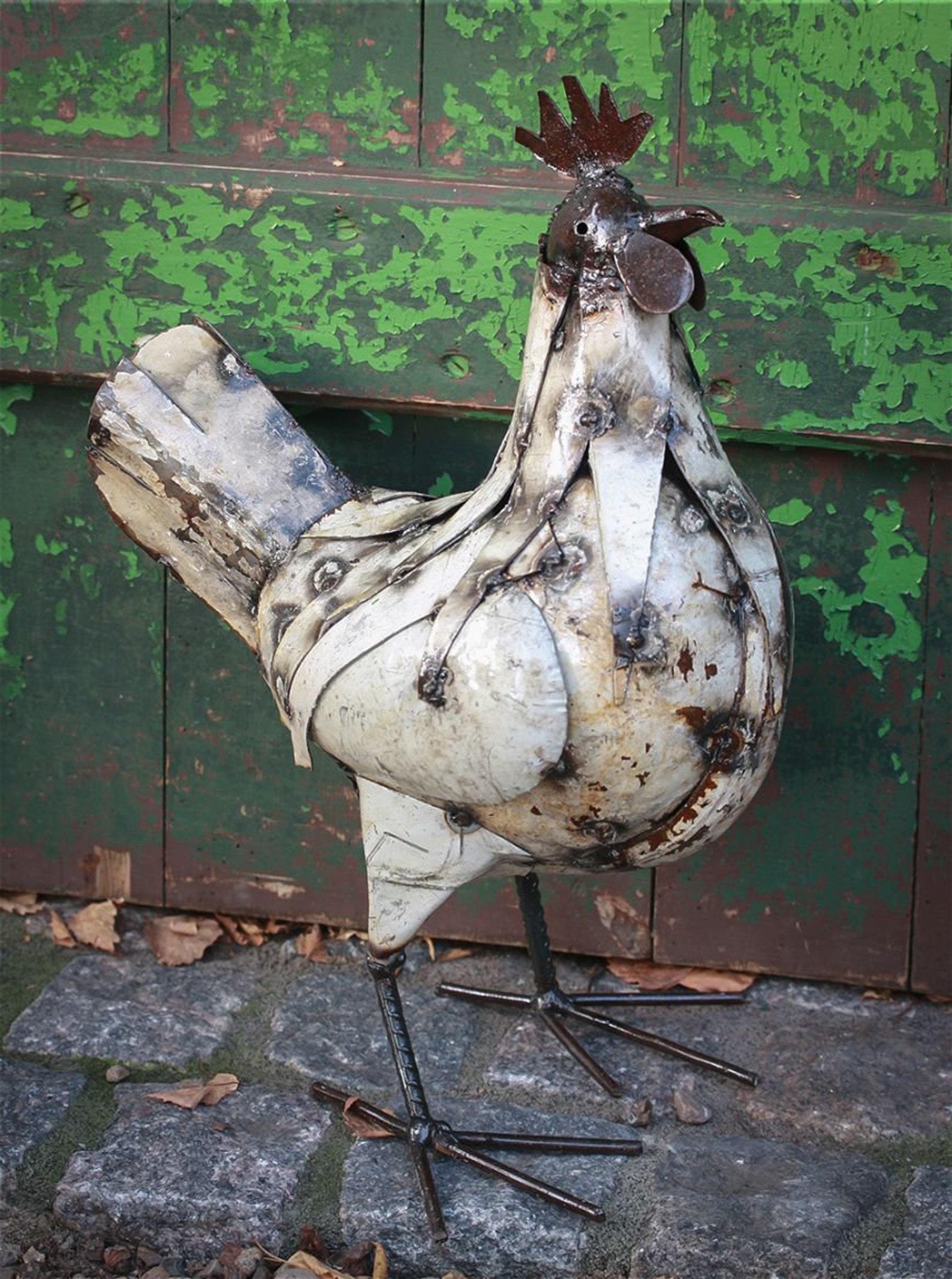 Metal Hen Garden Ornament Sculpture Art Handmade Recycled Etsy