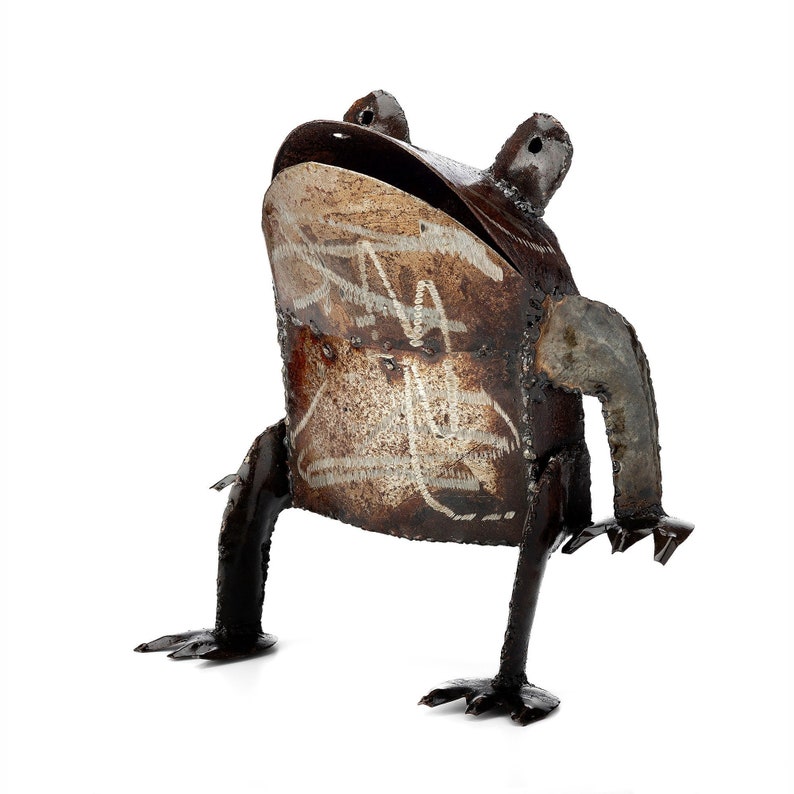 Metal Frog Garden Ornament Pond Sculpture Art Handmade Etsy