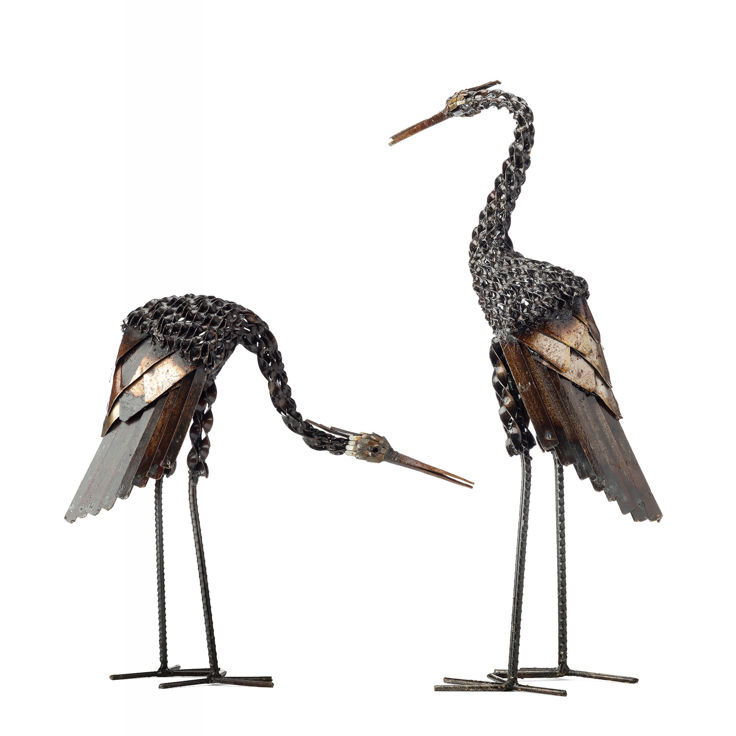 Metal Heron Twisted Garden Ornament Sculpture Art Handmade Etsy UK