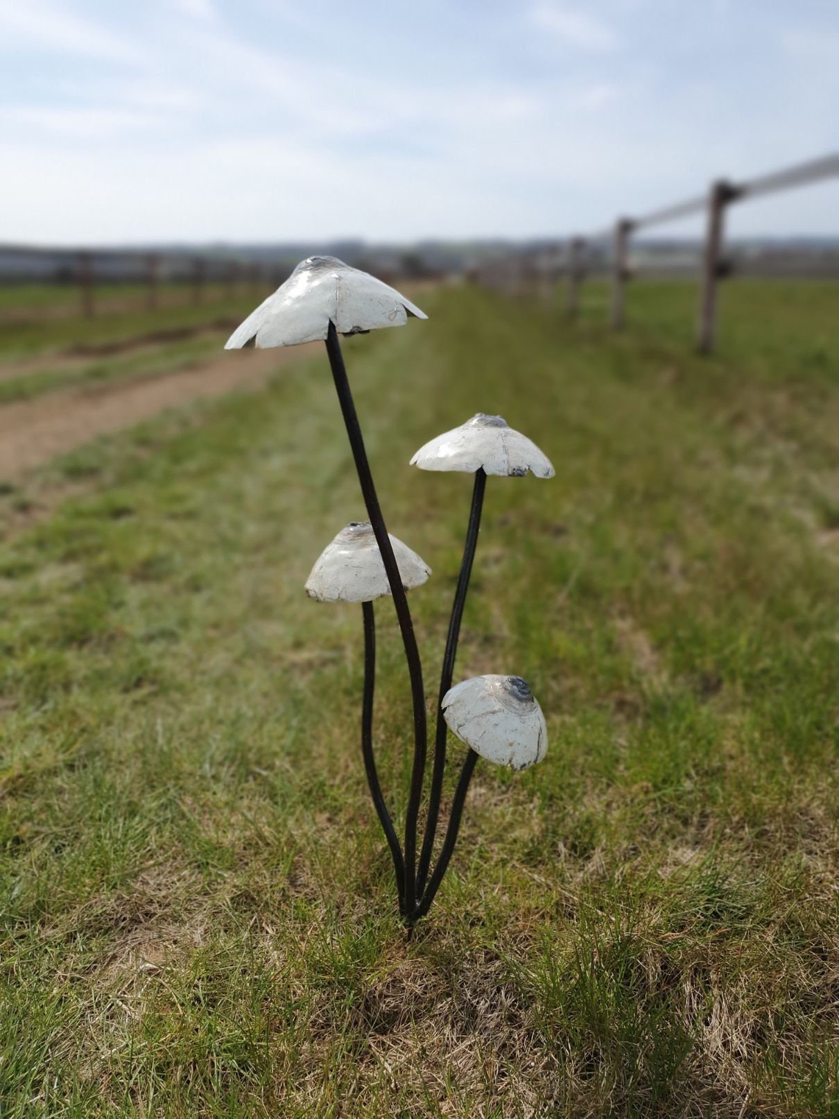 Metal Mushroom Garden Ornament Sculpture Art Handmade Etsy