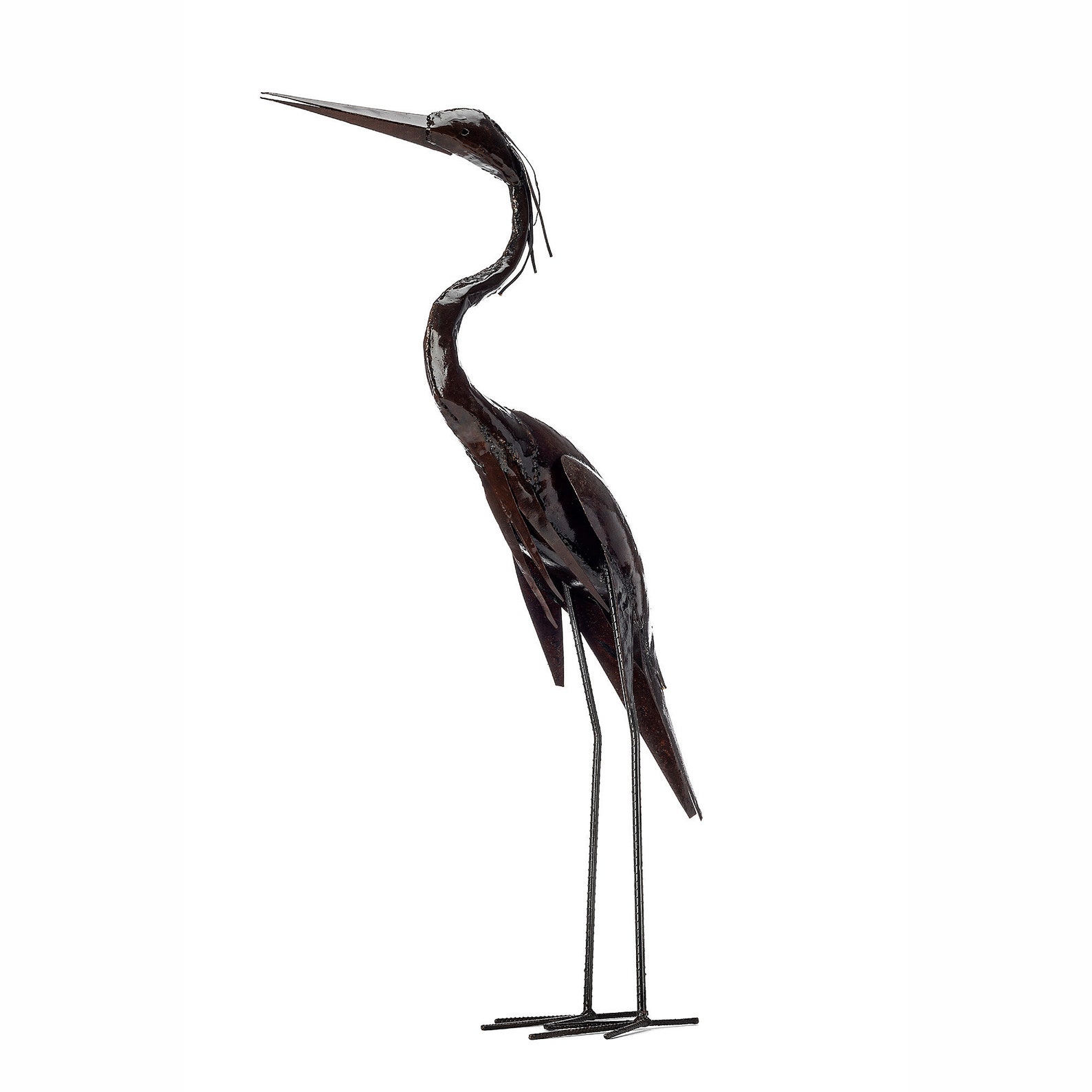 Metal Heron Garden Ornament Sculpture Art Handmade Recycled Etsy UK