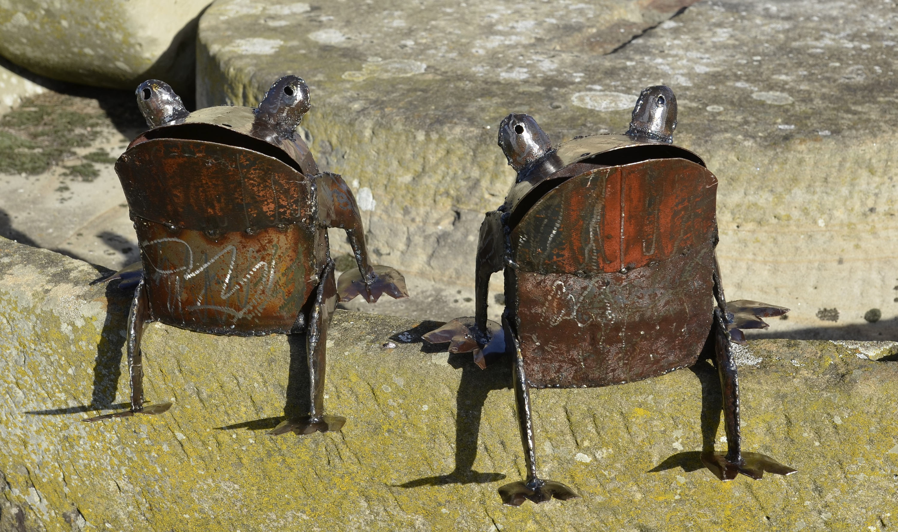 Metal Frog Garden Ornament Pond Sculpture Art Handmade Etsy UK