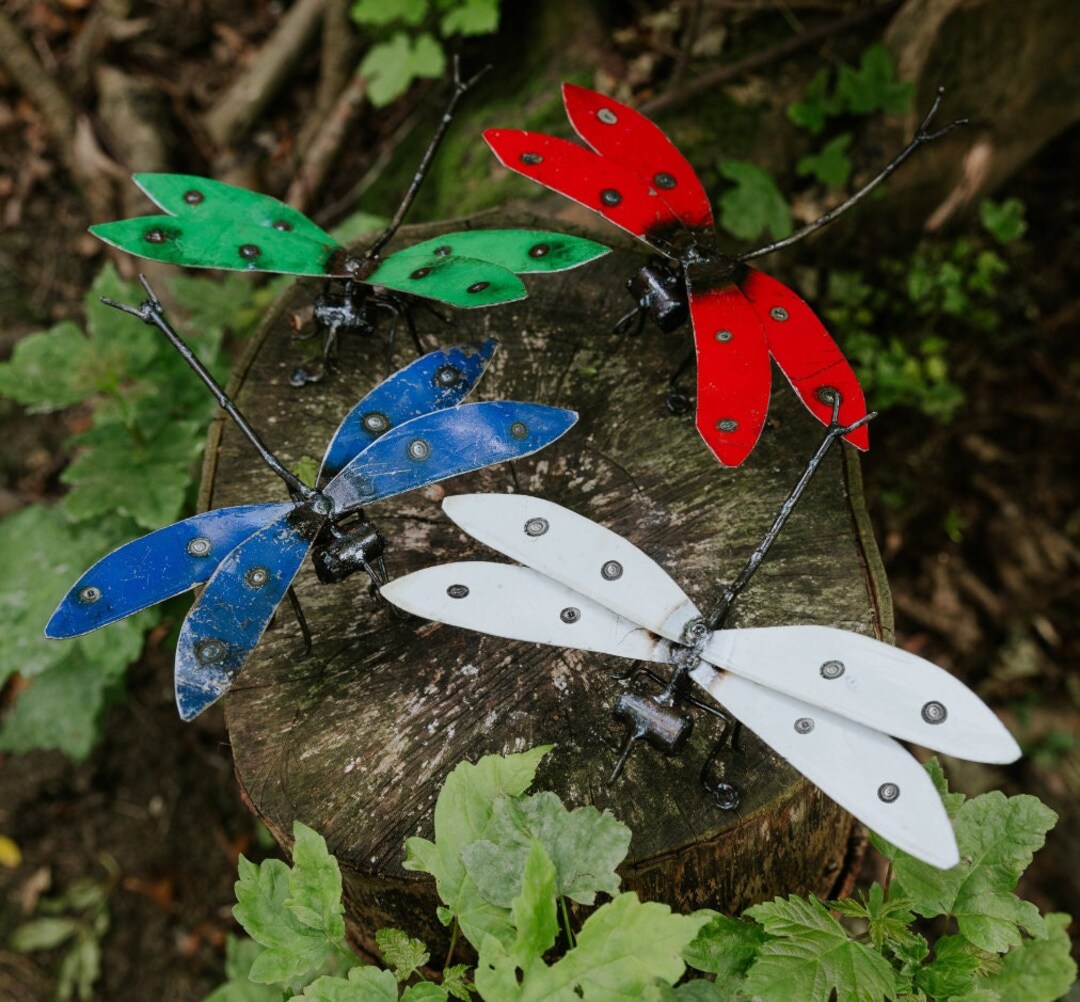 Metal Dragonflies Wall Art Garden Ornament Sculpture Art Etsy