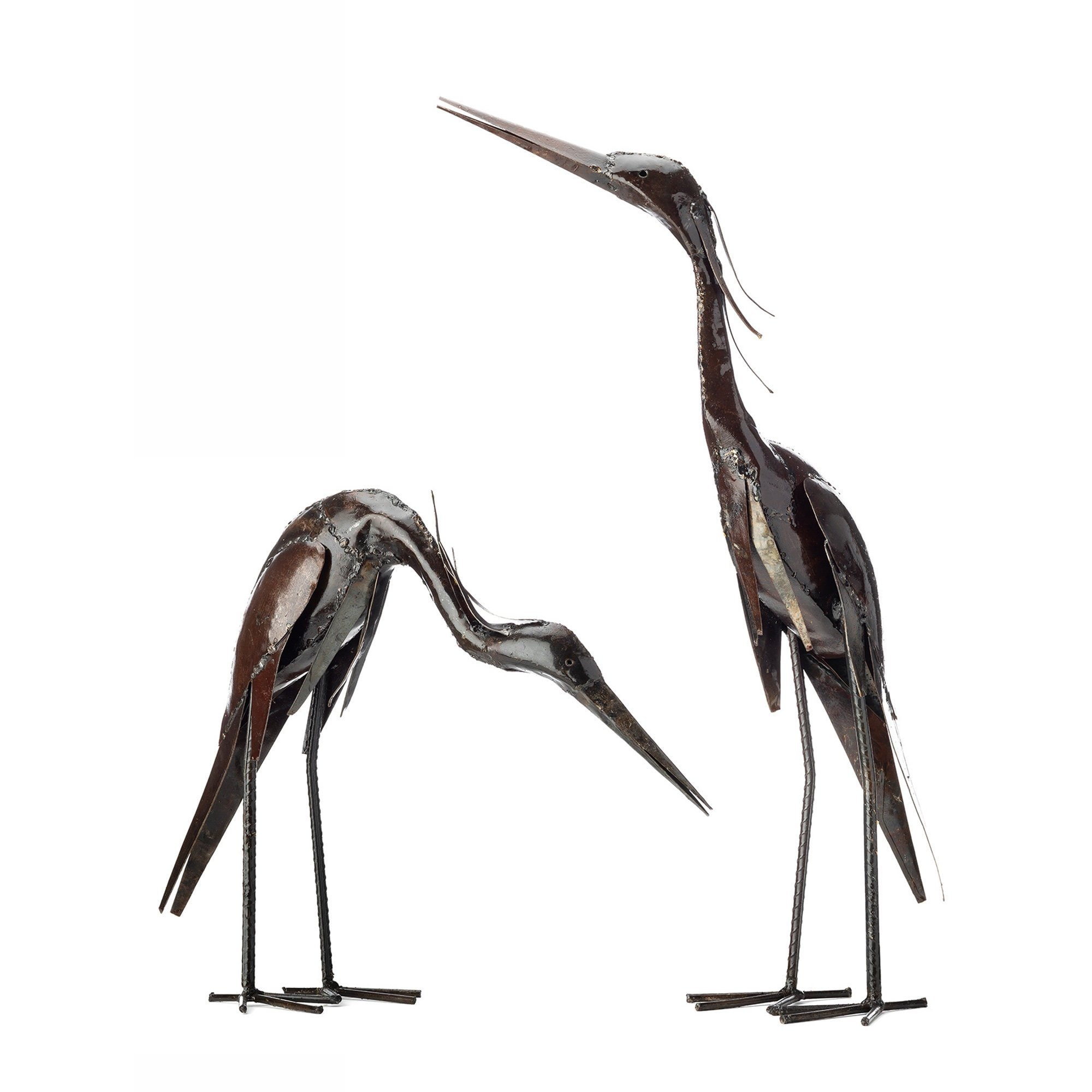 Metal Heron Garden Ornament Sculpture Art Handmade Recycled Etsy UK