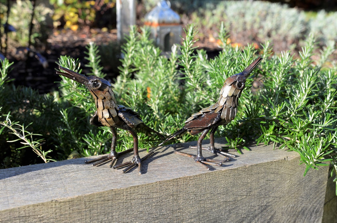 Metal Bird Garden Ornament Sculpture Art Handmade Recycled Etsy