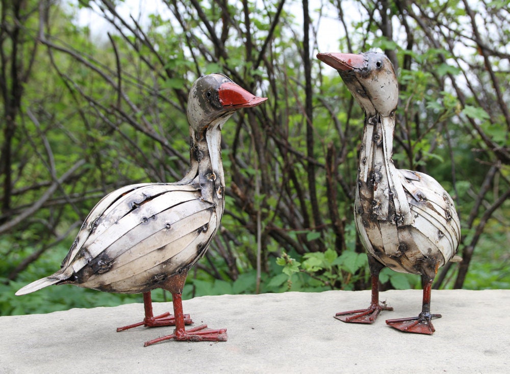 Metal Baby Goose Garden Ornament Sculpture Art Handmade Etsy.de