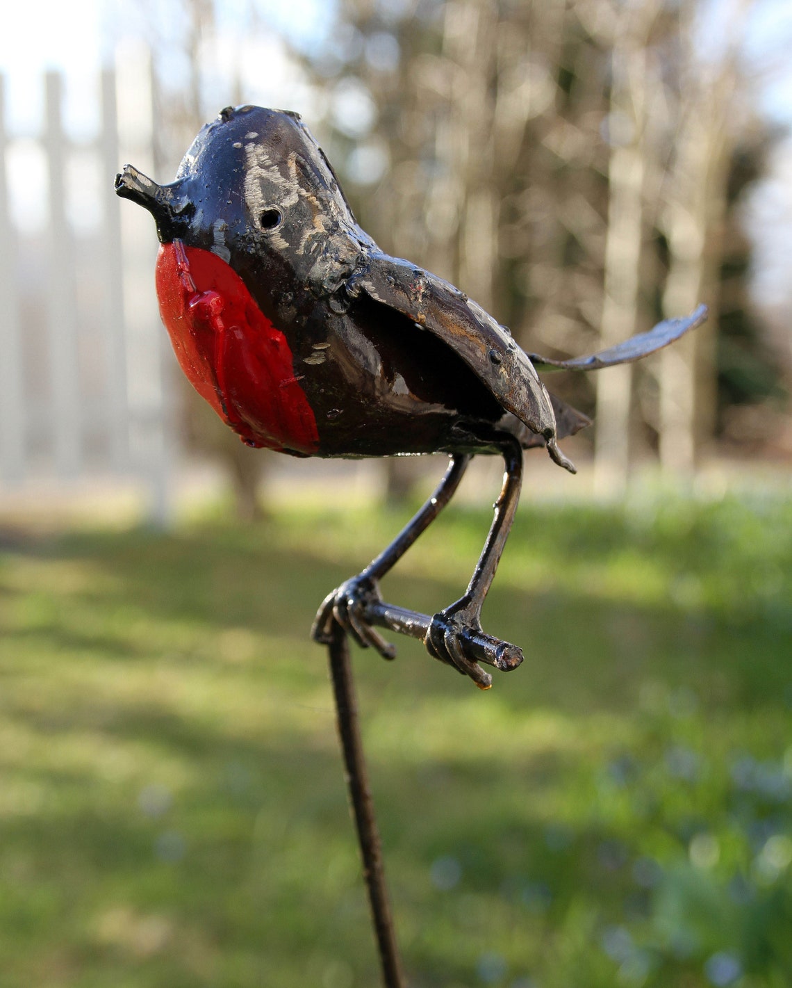 Metal Robin Garden Ornament Sculpture Art Handmade Recycled Etsy