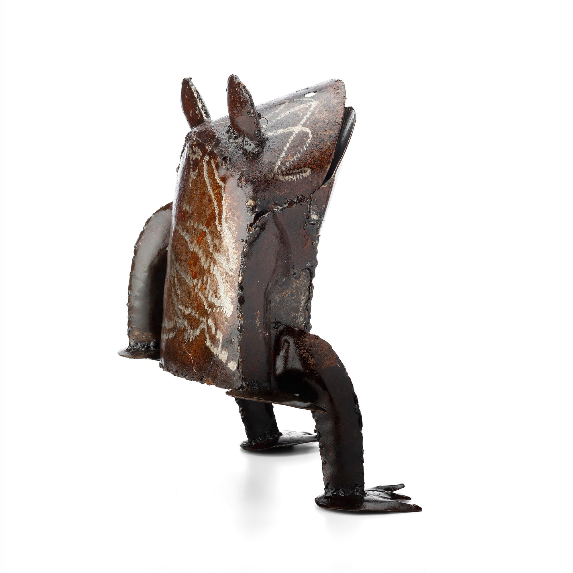 Metal Frog Garden Ornament Pond Sculpture Art Handmade Etsy