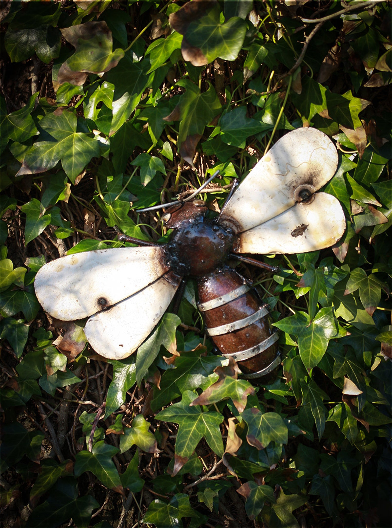 Metal Bee Garden Ornament Sculpture Art Wall Art Recycled Etsy