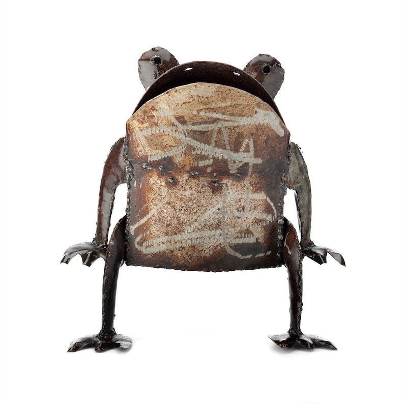 Metal Frog Garden Ornament Pond Sculpture Art Handmade Etsy