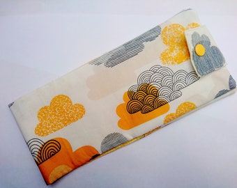 Long draping with ochre and grey clouds checkbook cover