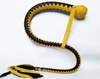 Látigo de cuero de una cola: diseño de serpiente trenzada, 85 cm