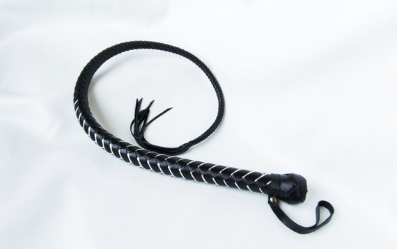 Leather whip, BDSM Whip, Bullwhip 145 cm, single-tailed lash