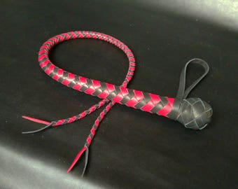 Látigo de cuero de una cola, color personalizado, 85 cm