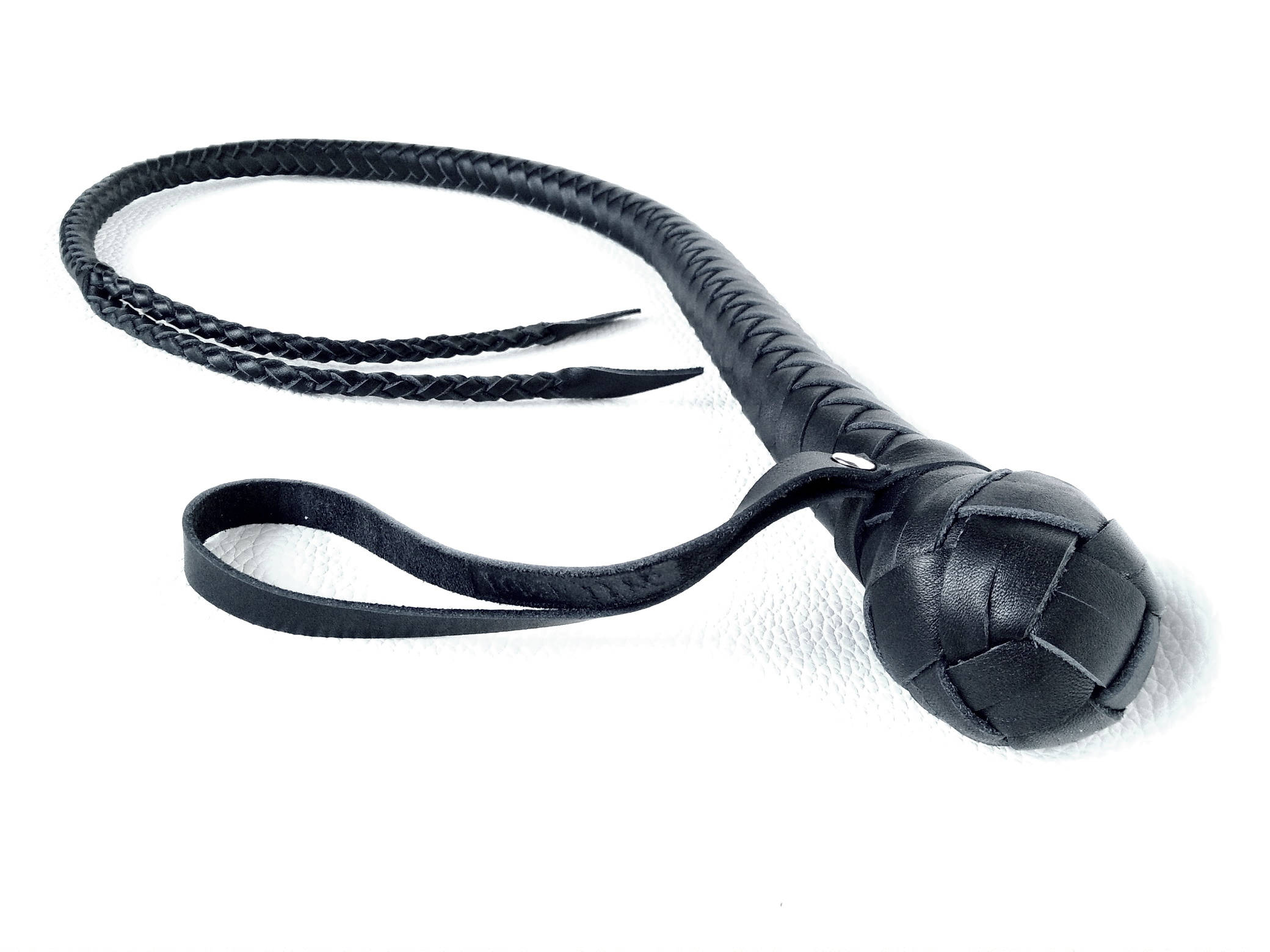 Fouet Long En Cuir Synthétique Noir - 160 Cm - Idéal Pour Costume, Soirée Déguisée Ou Rôle-play