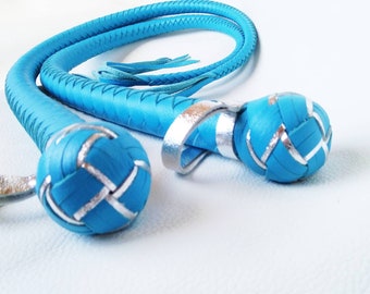 Italian Leather Snake Whip, Braided Core, 39-40 Inch