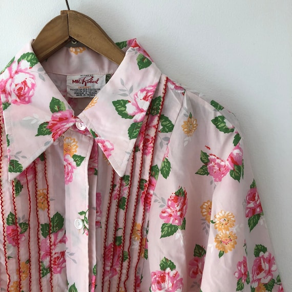 Collared Pink Floral Robe / Housedress