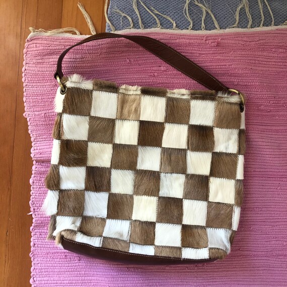 Square Checkered Springbok Purse