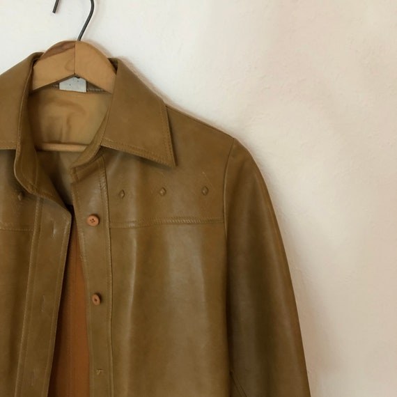 Tan Vinyl Cowboy Trench Coat / Duster