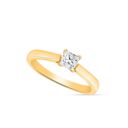 Pure 925 Sterling Silver-All Size-Engagement Ring 0.20CT Princess Cut Cubic Zircon Women's Engagement Ring 14K White/Yellow/Rose Gold shops Plated