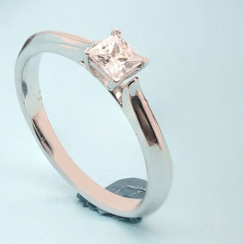Pure 925 Sterling Silver-All Size-Engagement Ring 0.20CT Princess Cut Cubic Zircon Women's Engagement Ring 14K White/Yellow/Rose Gold shops Plated